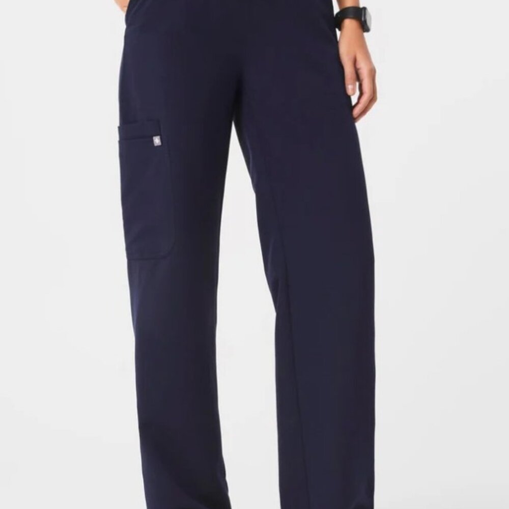 Fig- Isabel Wide Leg Scrubs- NAVY BLUE- Petite Medium